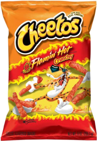 Flamin Hot Cheetos Crunchy Snack Package PNG image