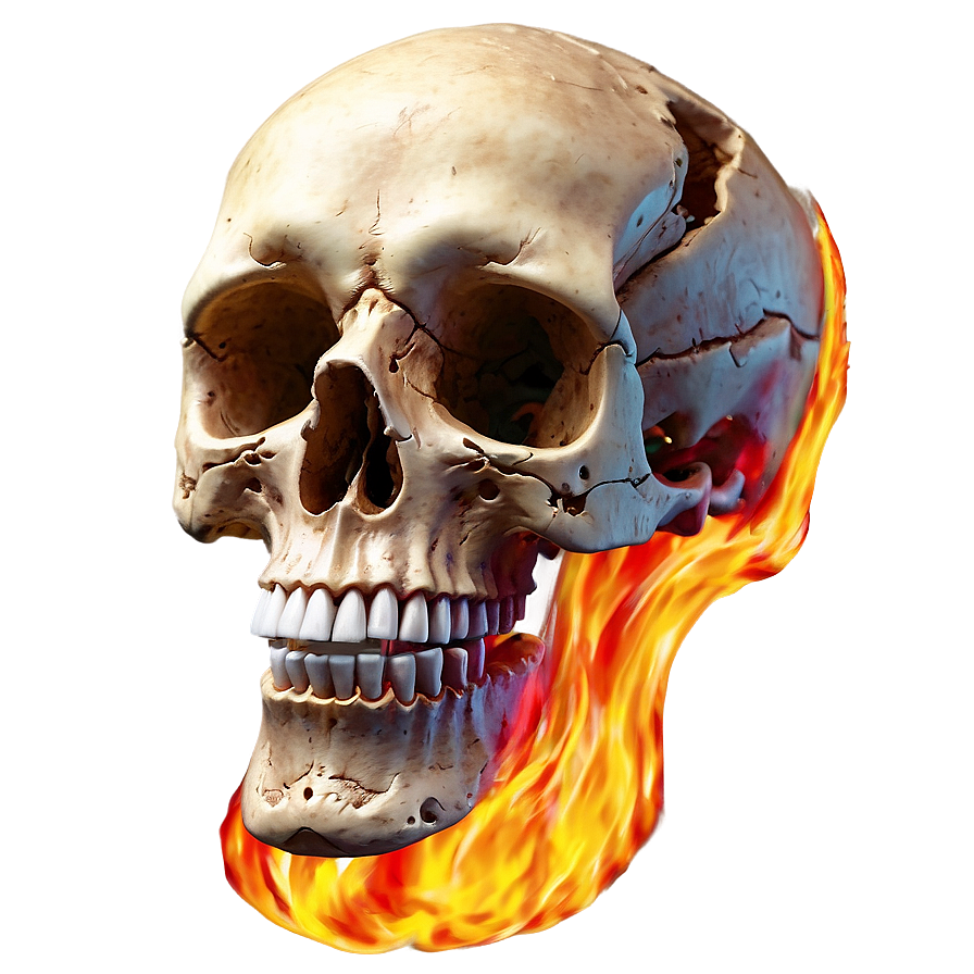 Flaming Cranium Creation Png 06252024 PNG image