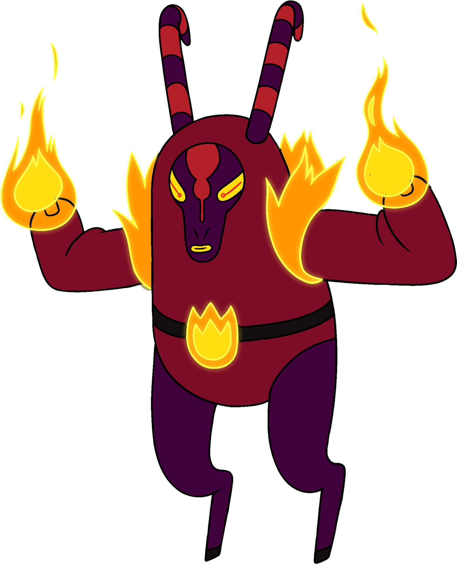 Flaming_ Creature_ Adventure_ Character PNG image