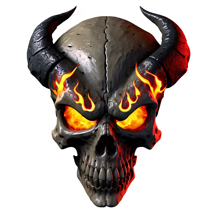 Flaming Devil Skull Png Cvl PNG image