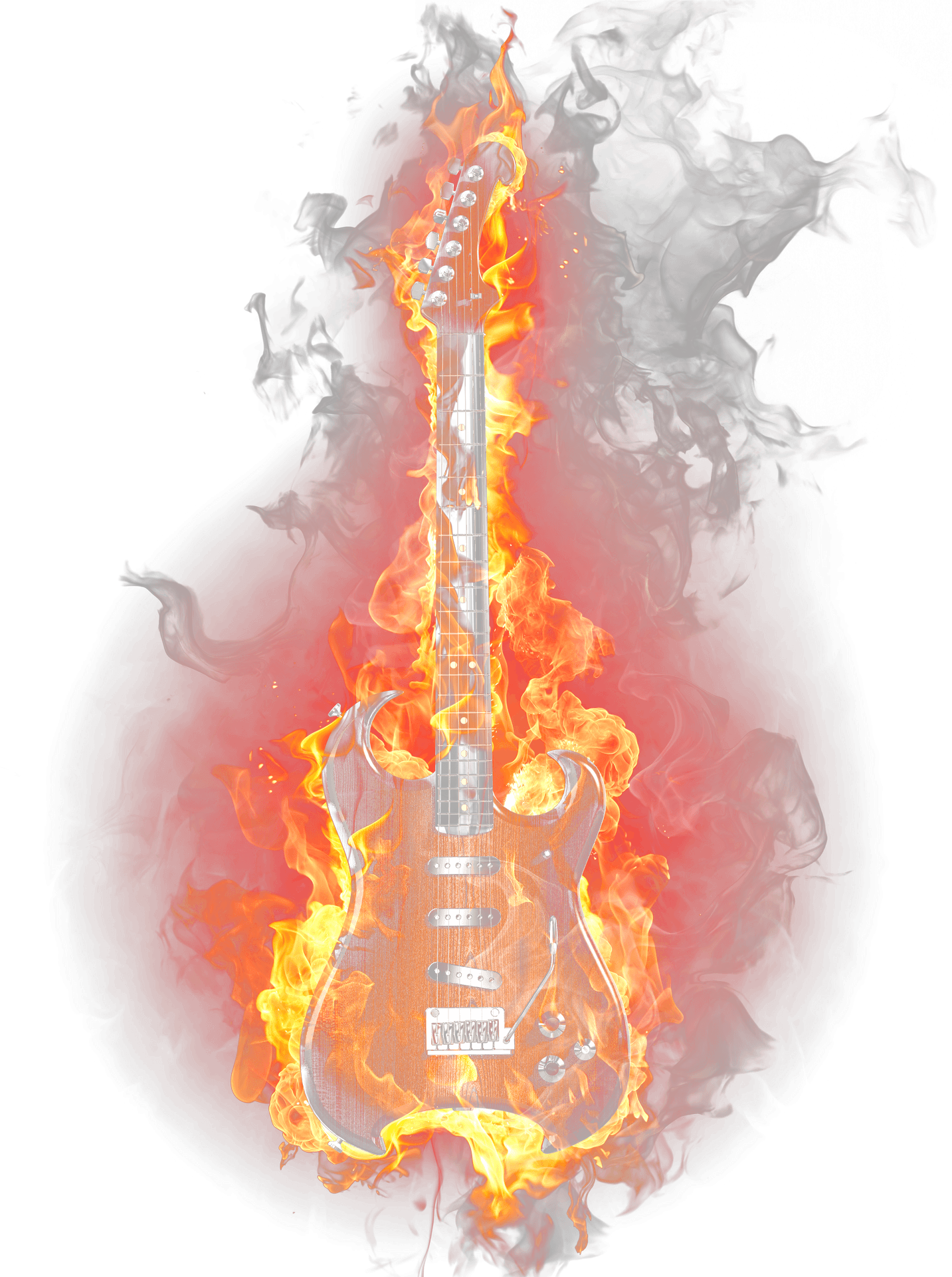 Flaming Guitar Graphic PNG image