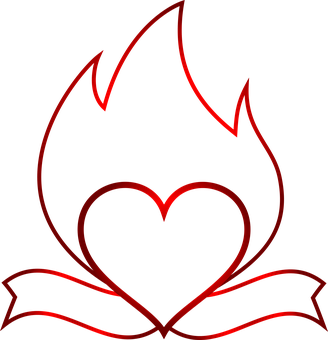 Flaming Heart Graphic PNG image