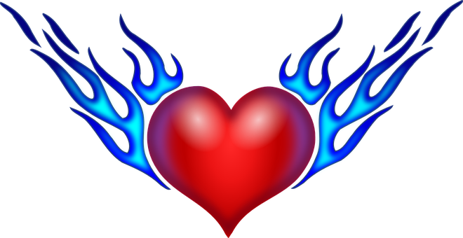 Flaming Heart Illustration PNG image