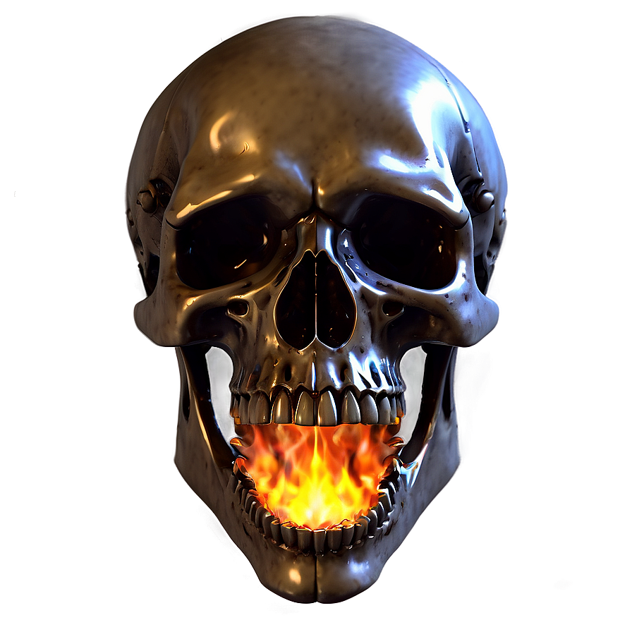 Flaming Horror Skull Png 18 PNG image