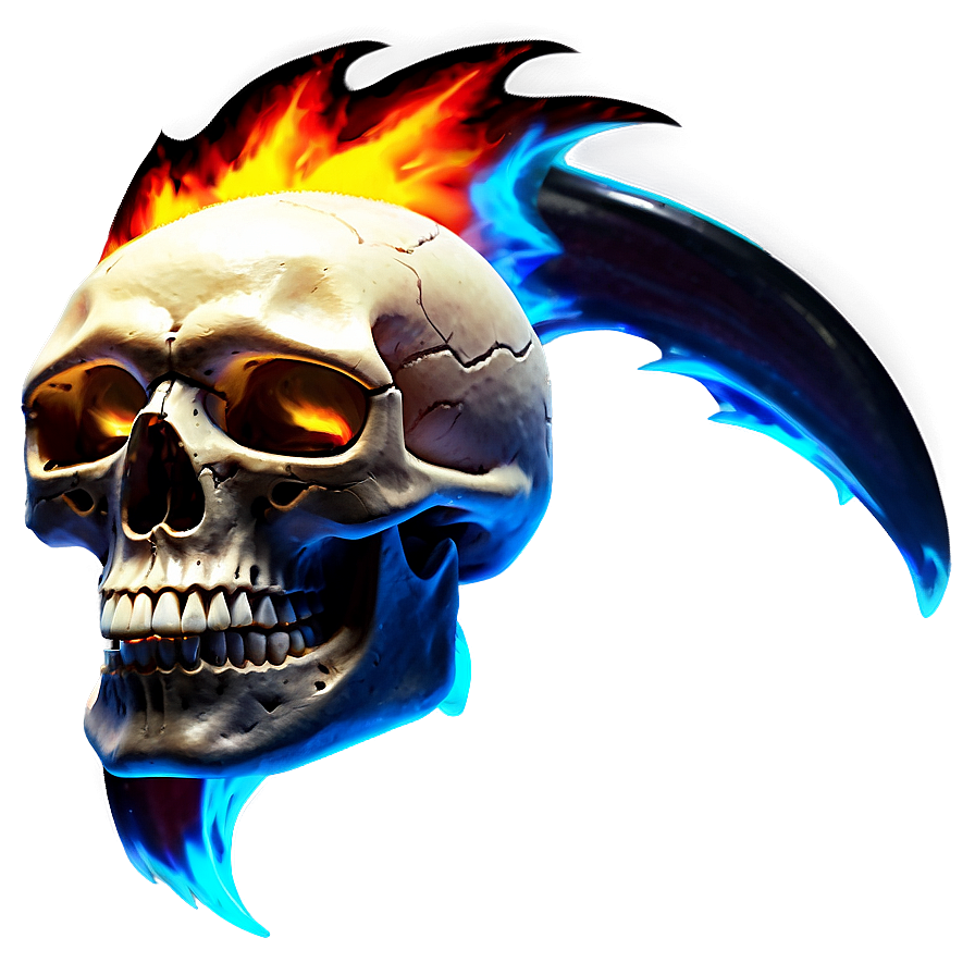 Flaming Horror Skull Png Efg59 PNG image