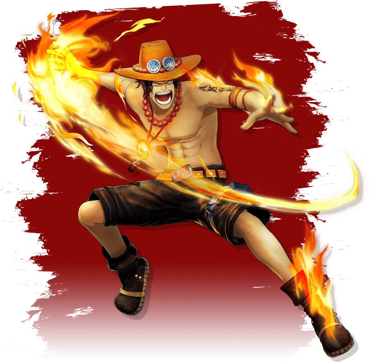 Flaming Leg Anime Character PNG image