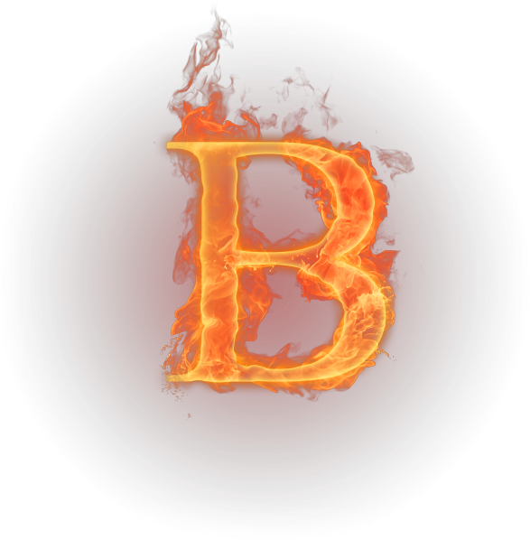Flaming Letter B PNG image