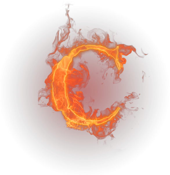 Flaming Letter C PNG image