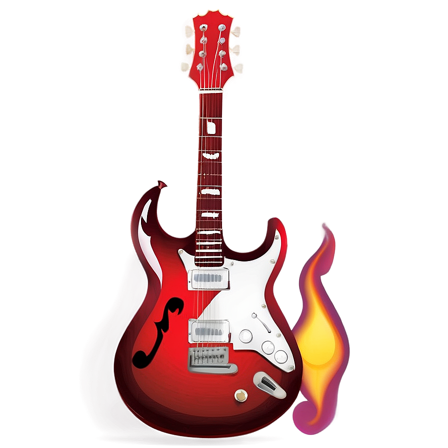 Flaming Red Guitar Png 69 PNG image