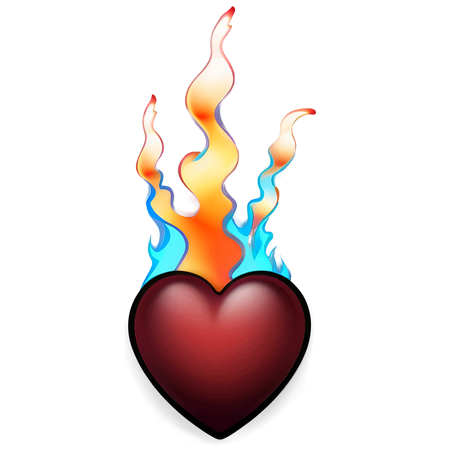 Flaming Red Heart Emoji Png 37 PNG image