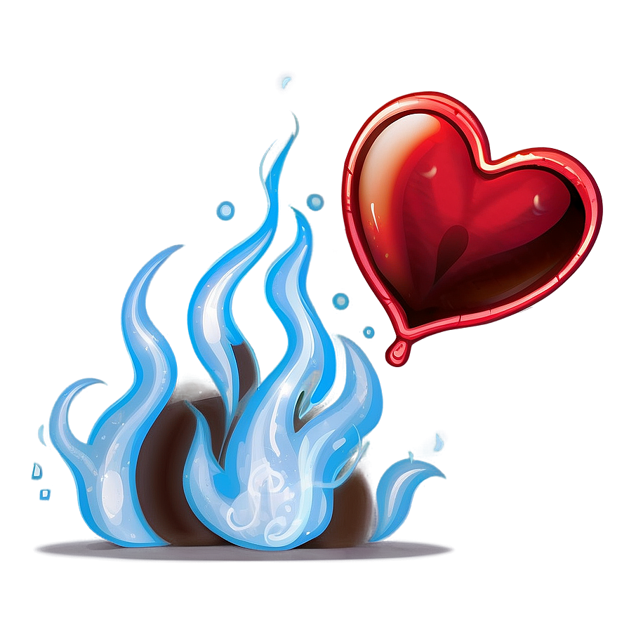 Flaming Red Heart Png 05242024 PNG image