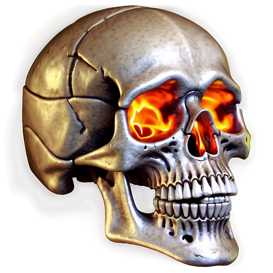 Flaming Skeleton Head Png Pdk75 PNG image