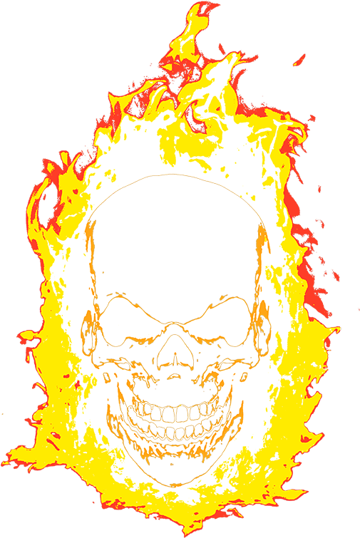 Flaming_ Skull_ Artwork PNG image