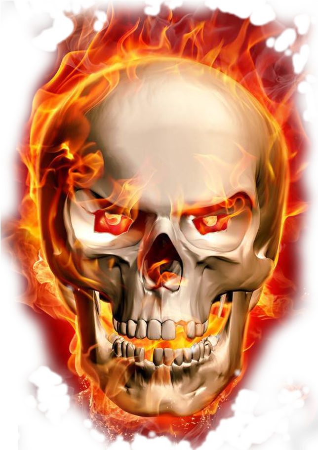 Flaming Skull Artwork PNG image