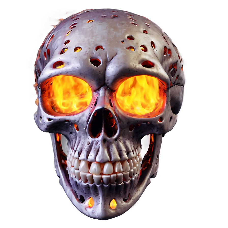 Flaming Skull B PNG image