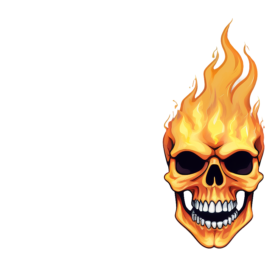 Flaming Skull Illustration Png 96 PNG image