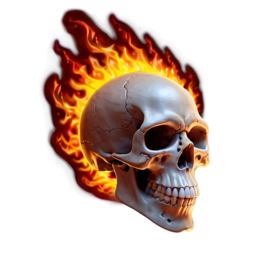 Flaming Skull Spectacle Png 2 PNG image