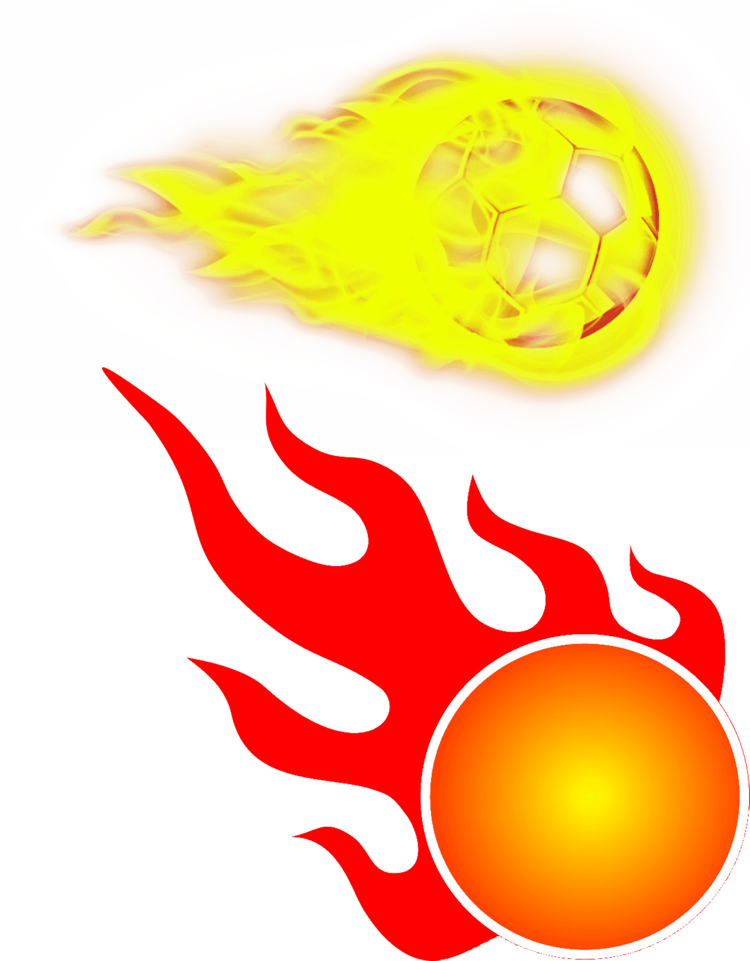 Flaming Soccer Balland Sun Vector PNG image