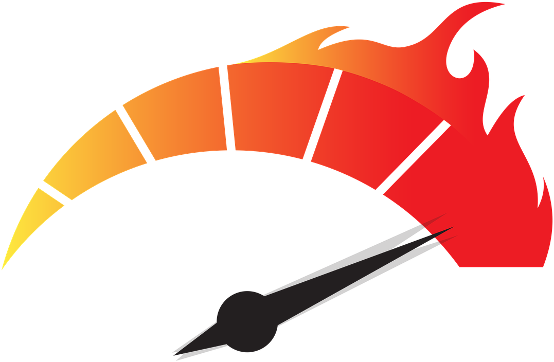 Flaming Speedometer Graphic PNG image