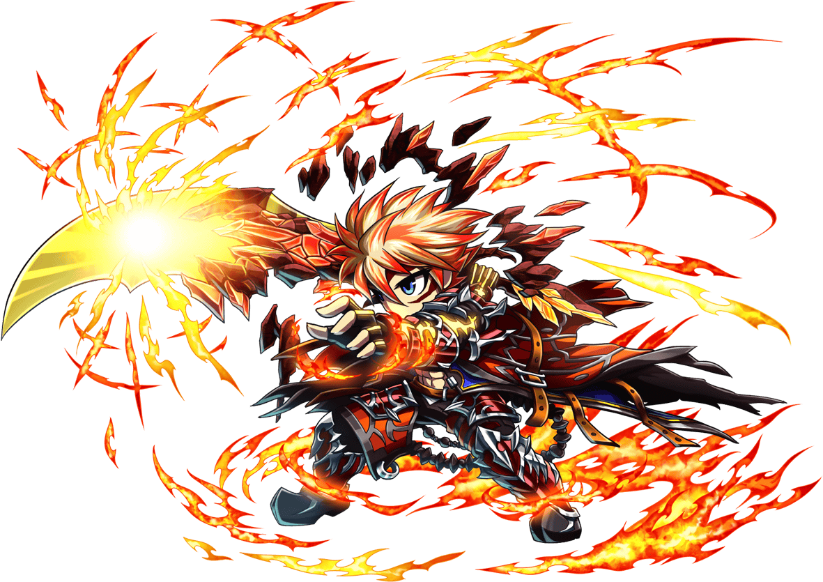 Flaming_ Warrior_ Anime_ Character PNG image