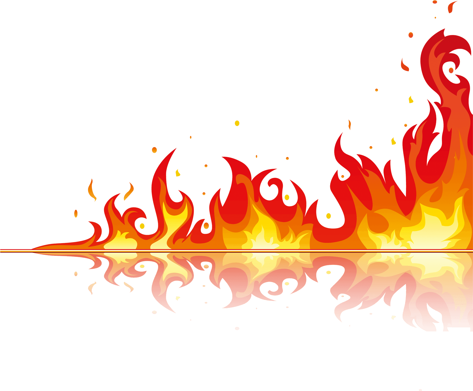 Flaming Wave Vector Art PNG image