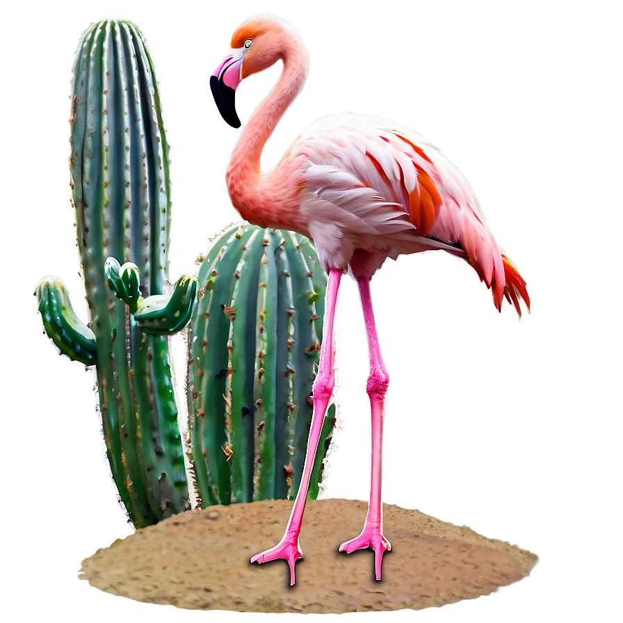 Flamingo And Cactus Desert Png 42 PNG image