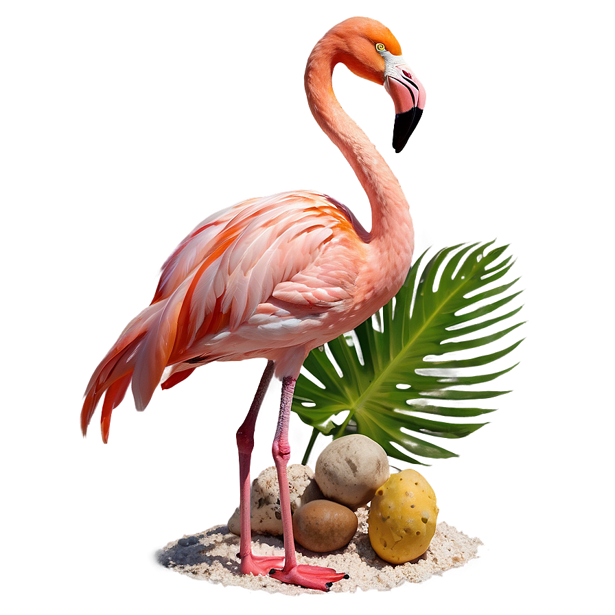 Flamingo And Tropical Beach Sunset Png 19 PNG image