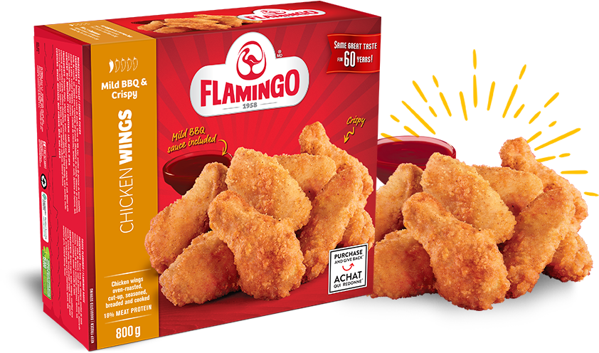 Flamingo Chicken Wings Box PNG image