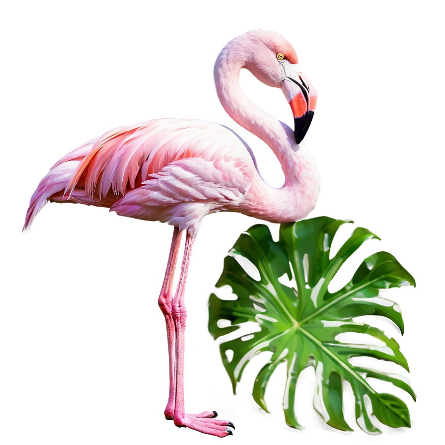 Flamingo In A Tropical Forest Png Dyu PNG image