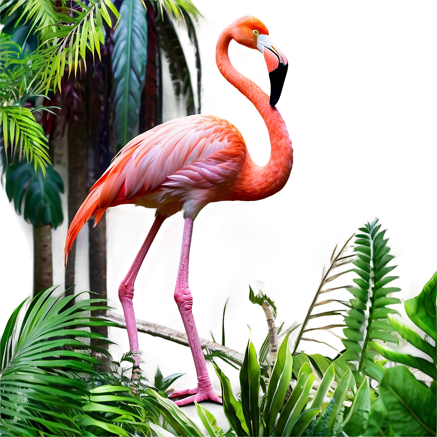 Flamingo In A Tropical Forest Png Jcm51 PNG image