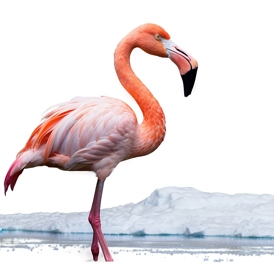 Flamingo In Snowy Landscape Png 06292024 PNG image