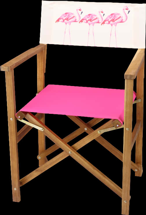 Flamingo Pattern Director Chair PNG image