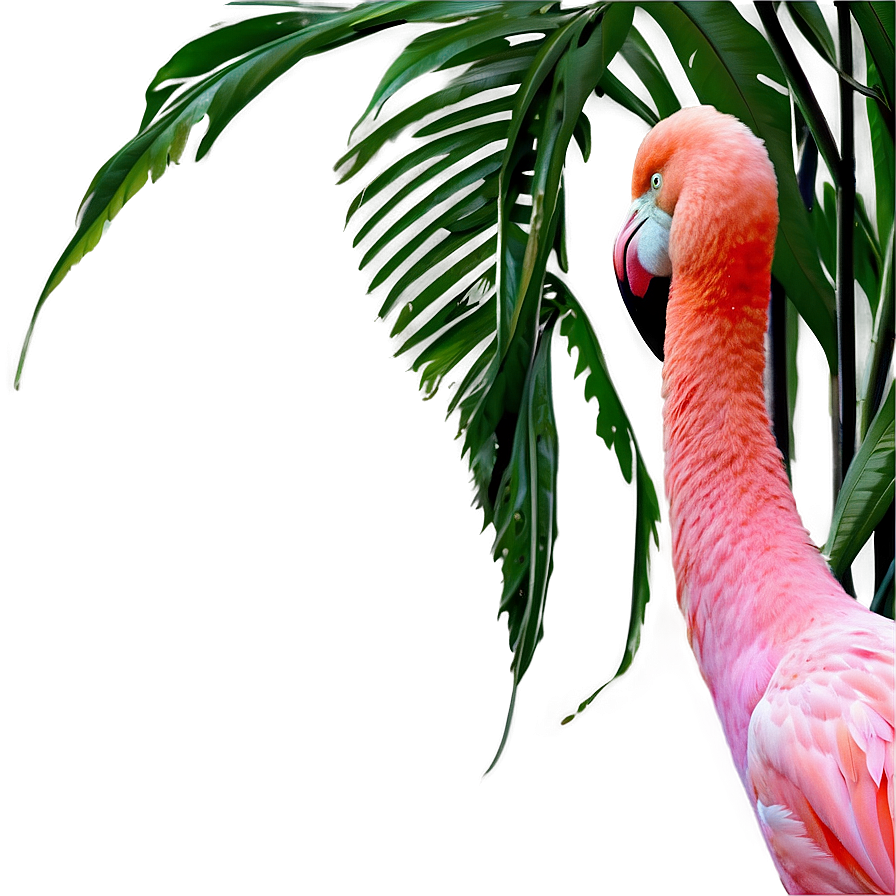 Flamingo Peeking Through Leaves Png 11 PNG image