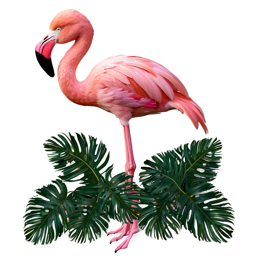 Flamingo Peeking Through Leaves Png Kbq96 PNG image