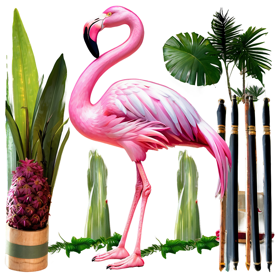 Flamingo Tropical Garden Party Png 61 PNG image