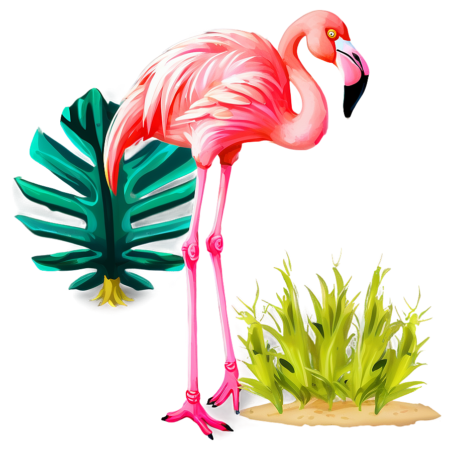 Flamingo Tropical Jungle Png 5 PNG image