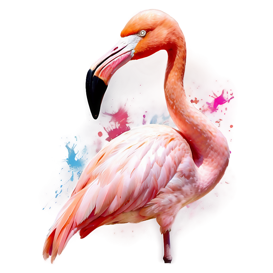 Flamingo Watercolor Splash Png 06292024 PNG image