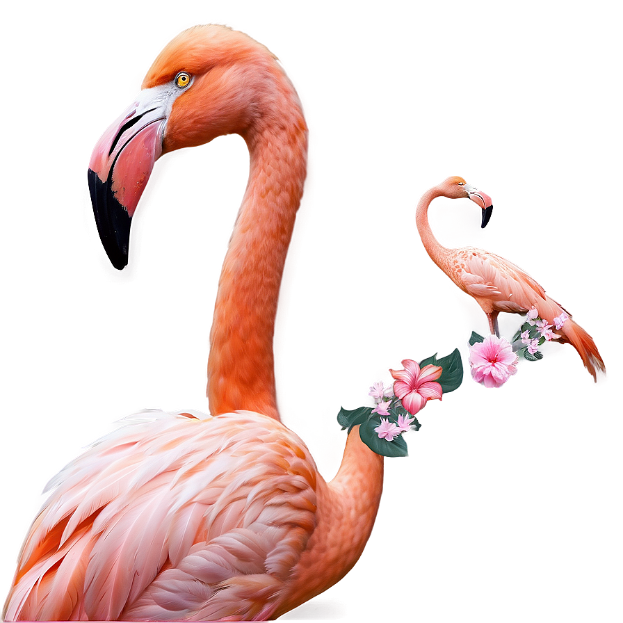 Flamingo With Floral Decor Png 06292024 PNG image