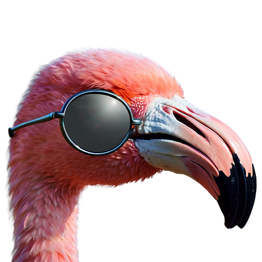 Flamingo With Sunglasses Png Onb PNG image