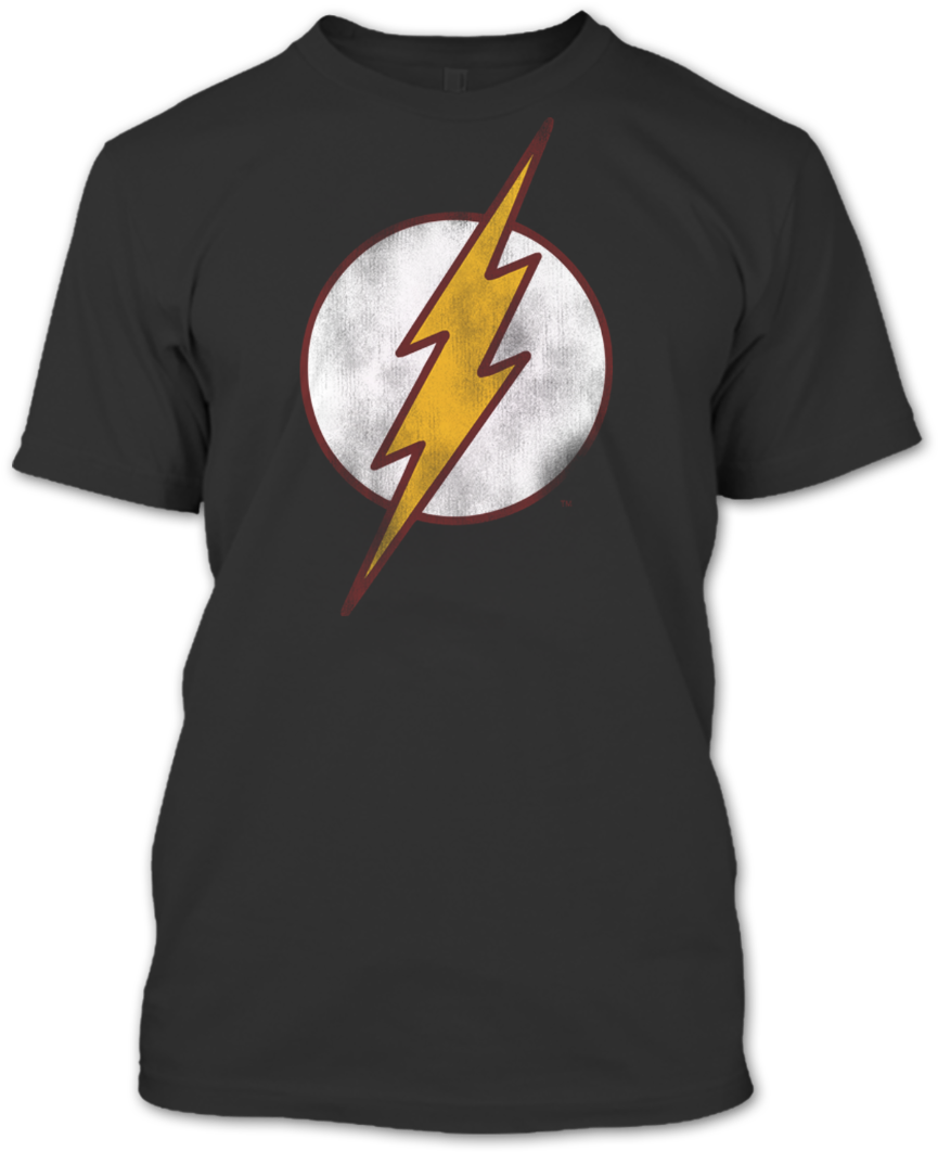 Flash Logo Black T Shirt PNG image