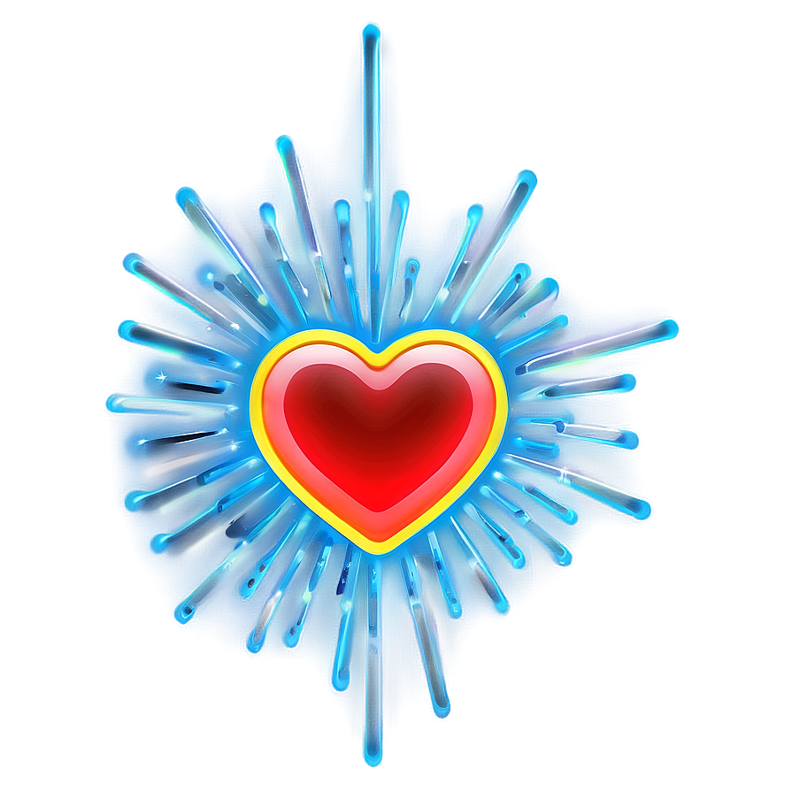 Flashing Neon Heart Png 06122024 PNG image