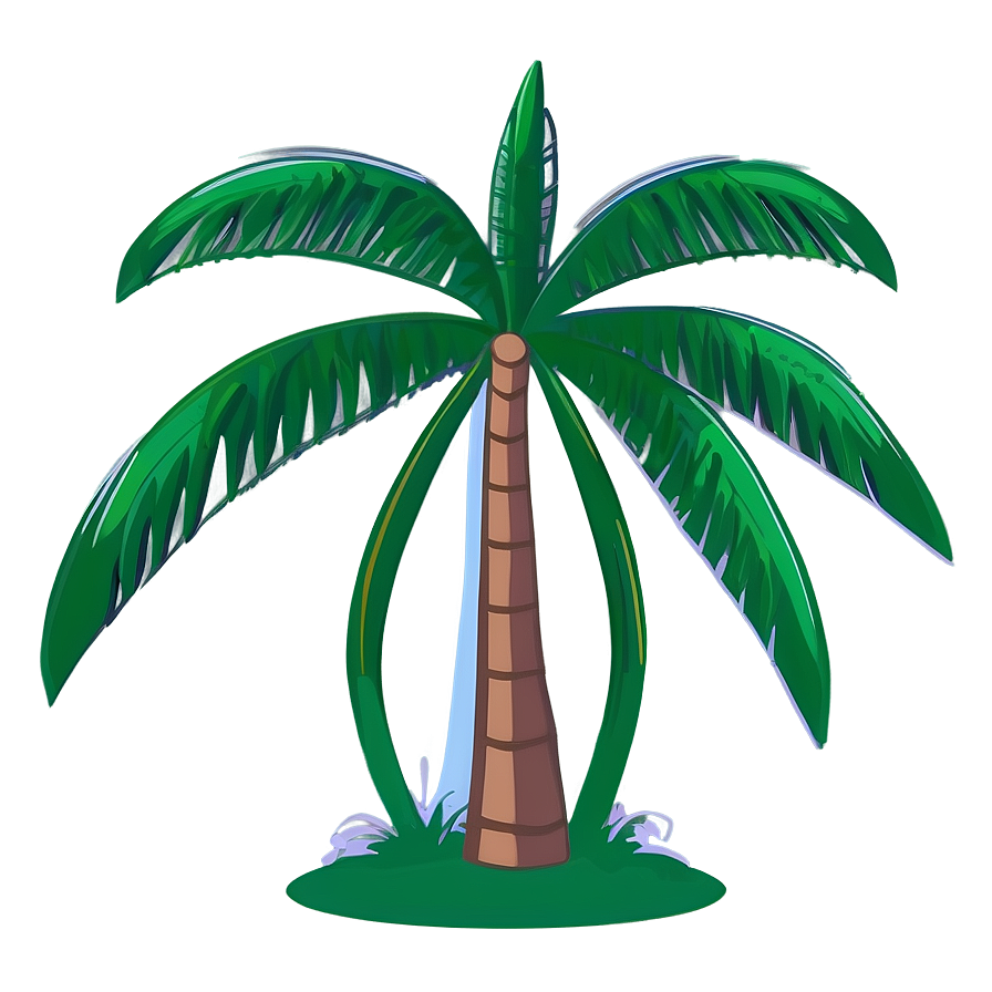 Flat Design Cartoon Palm Tree Png 10 PNG image