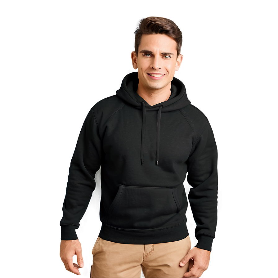 Fleece-lined Black Sweatshirt Comfort Png 06272024 PNG image