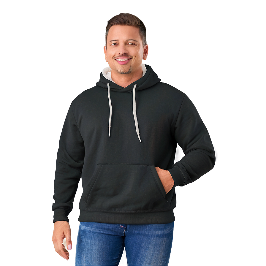 Fleece-lined Black Sweatshirt Comfort Png 06272024 PNG image