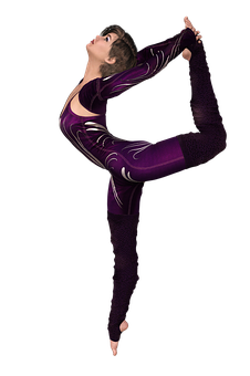 Flexible_ Dancer_in_ Purple_ Unitard PNG image