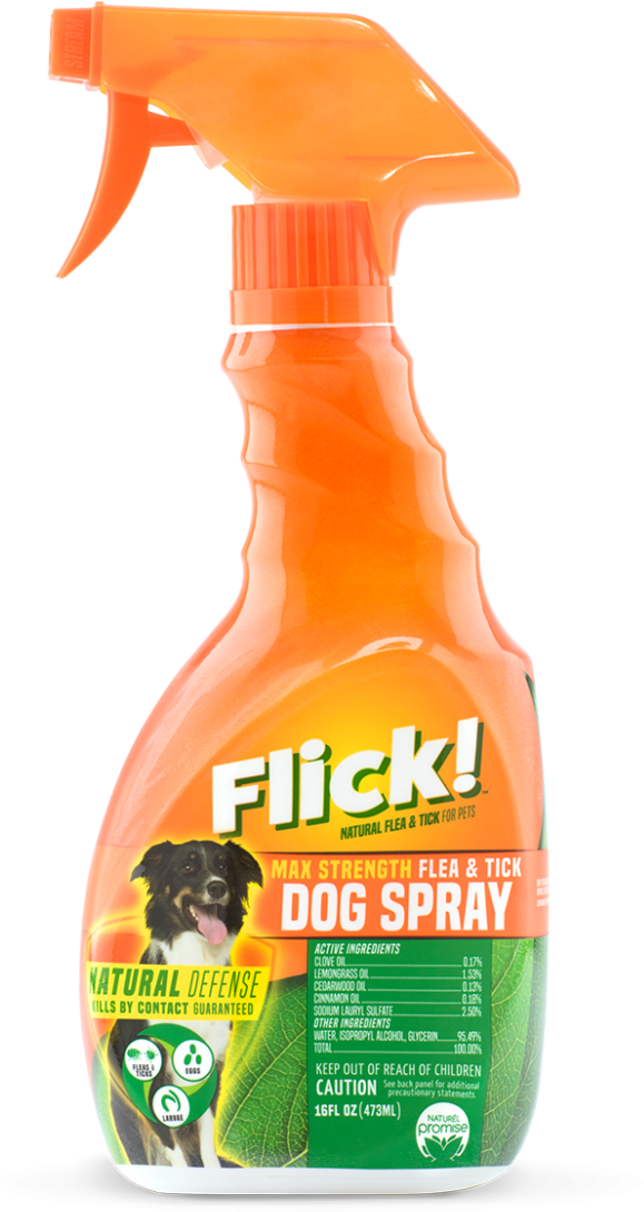 Flick Natural Flea Tick Dog Spray Bottle PNG image