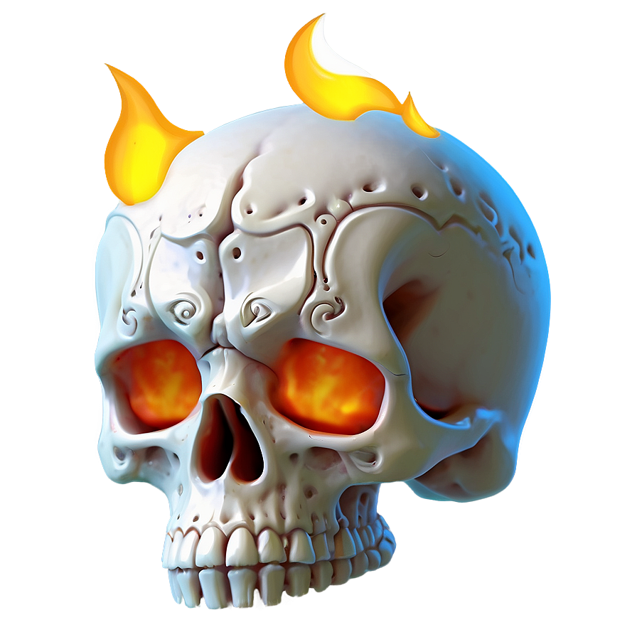 Flickering Flame Skull Png Xwf10 PNG image