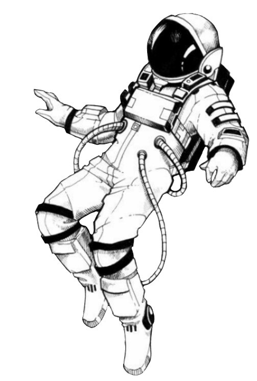 Floating Astronaut Illustration PNG image