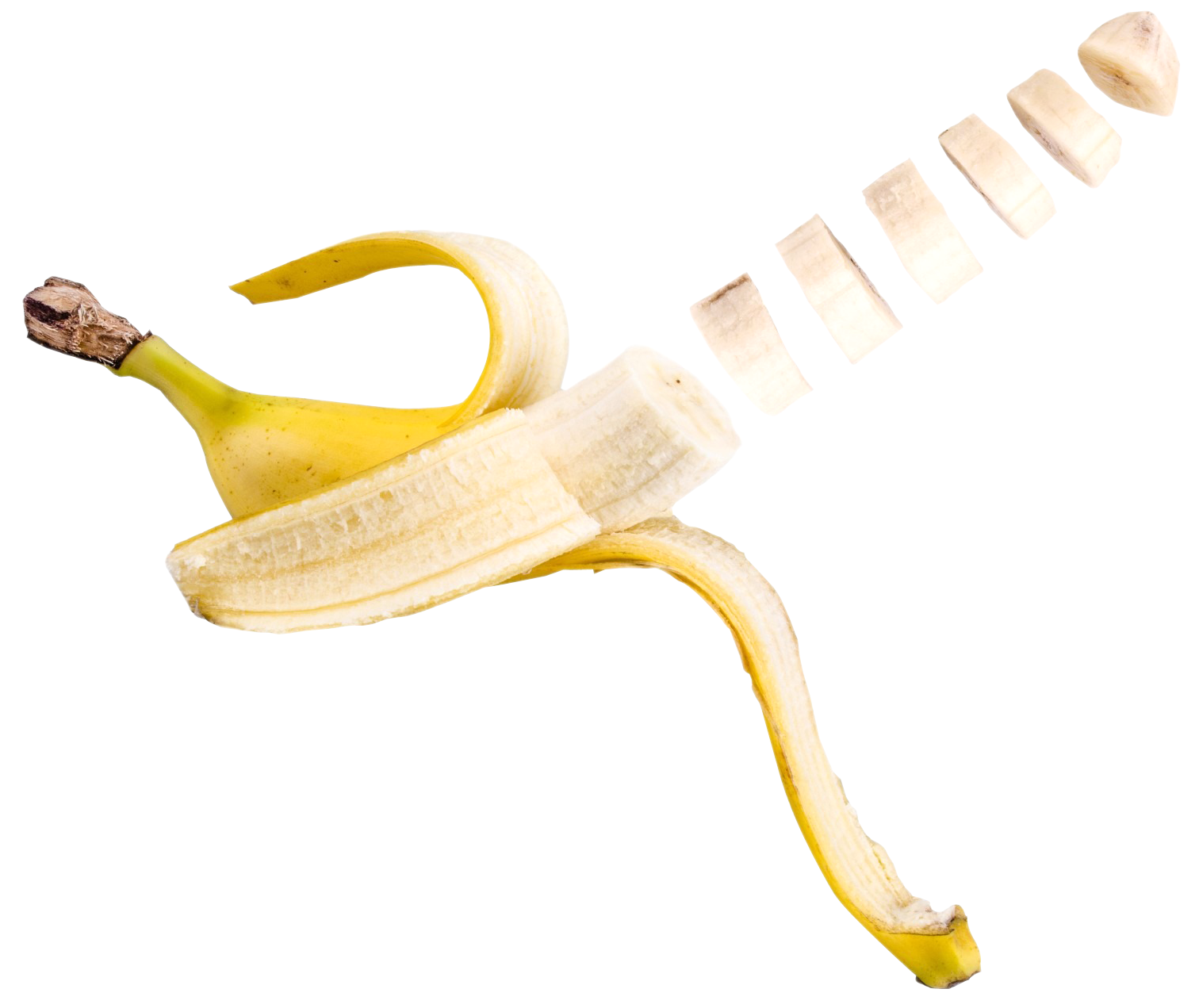 Floating Banana Slices PNG image