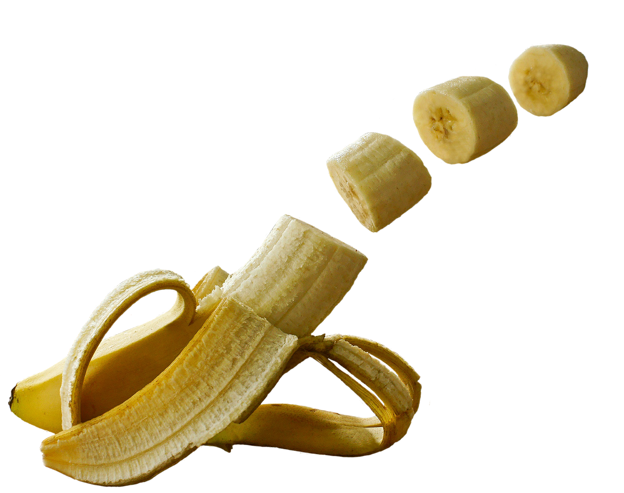 Floating Banana Slices PNG image